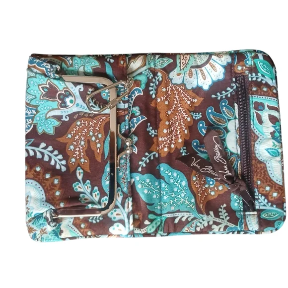 Vera Bradley- NWOT Turquoise and Brown Floral Wallet - Picture 7 of 13
